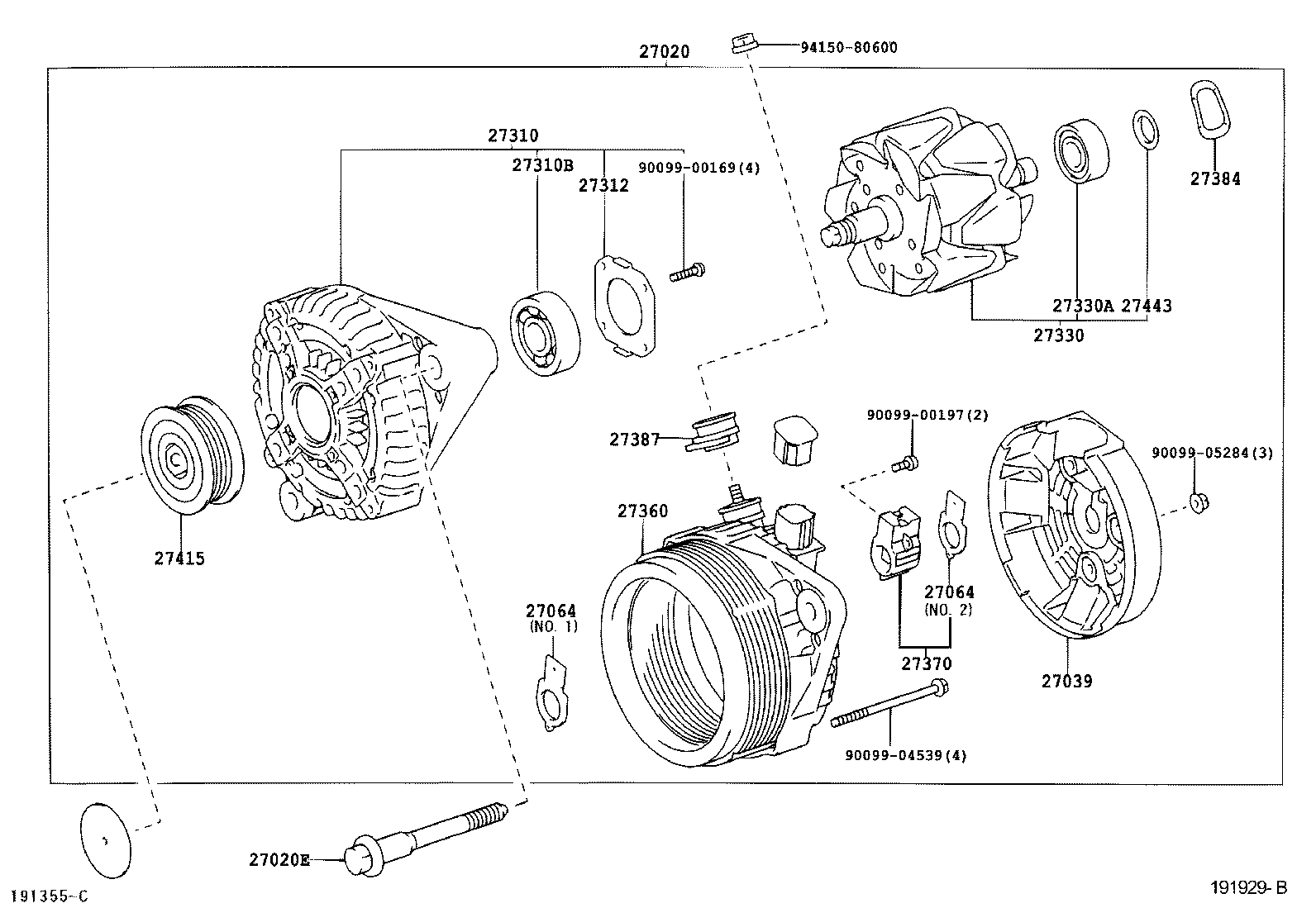 27310-28090 FRAME ASSY, DRIVE END, ALTERNATOR product image