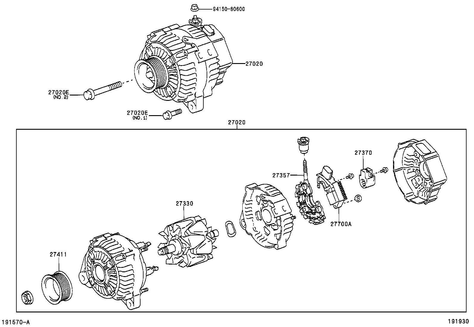27310-28090 FRAME ASSY, DRIVE END, ALTERNATOR product image