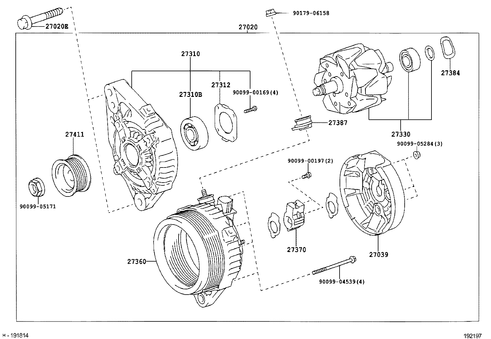 27310-0F010 FRAME ASSY, DRIVE END, ALTERNATOR product image