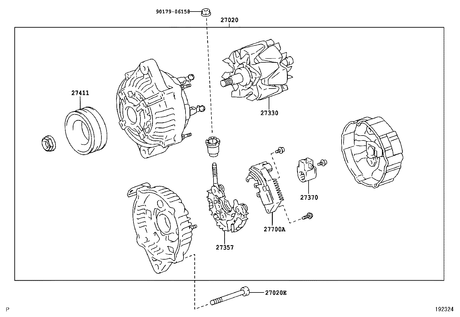 27310-EV030 FRAME ASSY, DRIVE END, ALTERNATOR product image