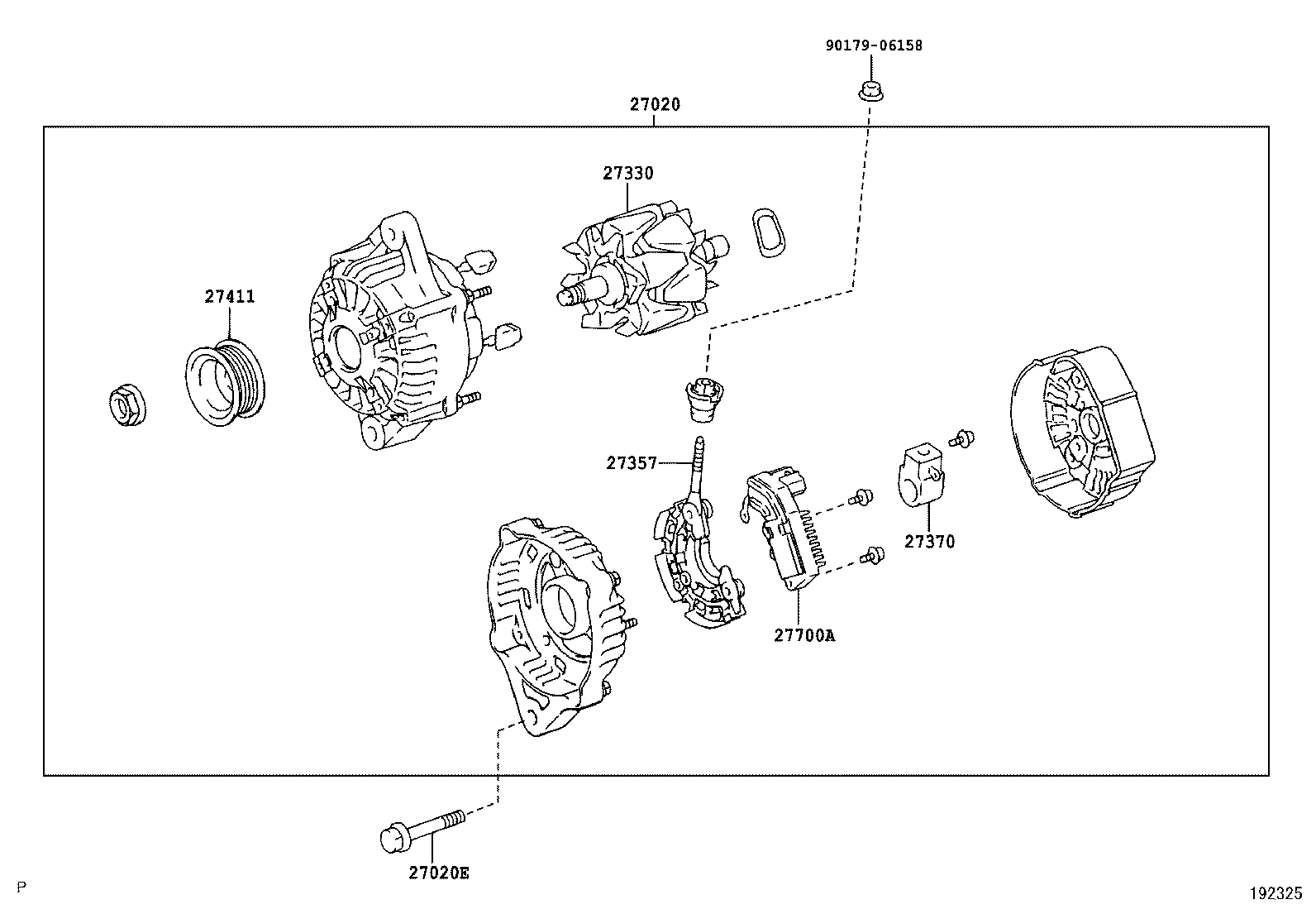 27310-EV030 FRAME ASSY, DRIVE END, ALTERNATOR product image