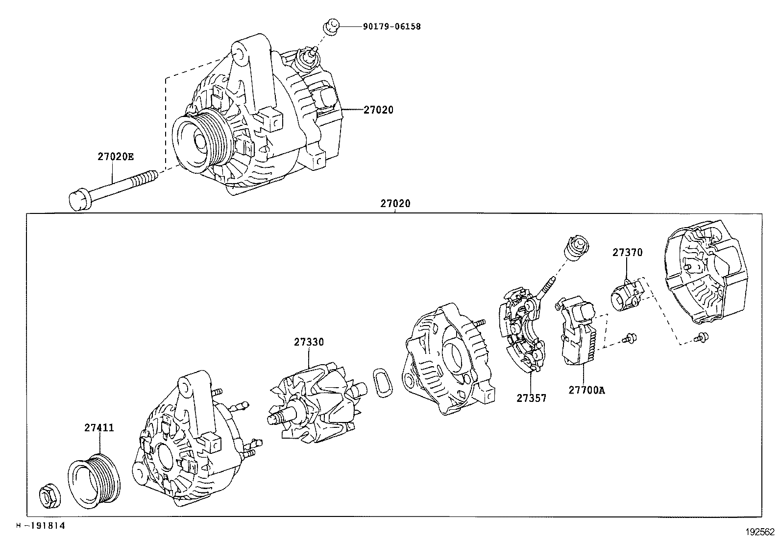 27310-0F010 FRAME ASSY, DRIVE END, ALTERNATOR product image