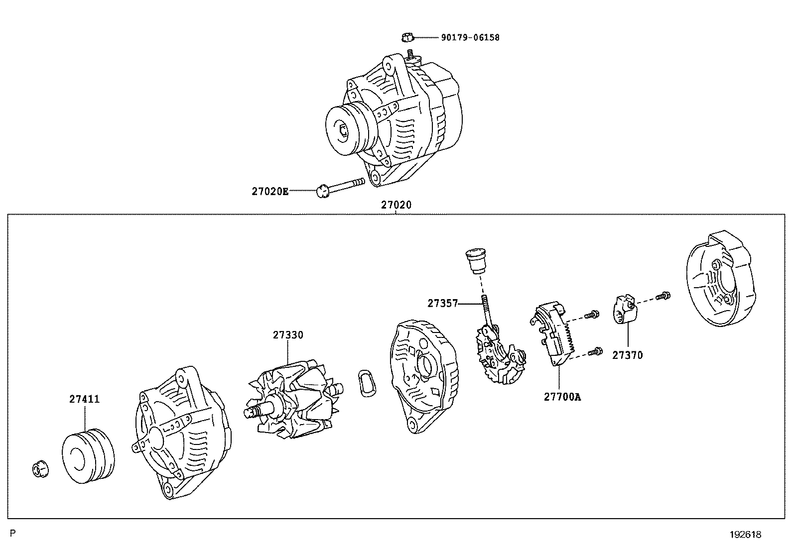 27310-EV030 FRAME ASSY, DRIVE END, ALTERNATOR product image