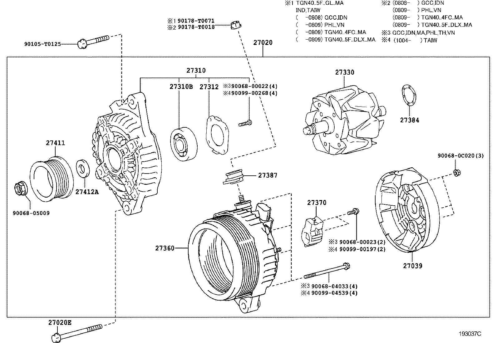 27360-0C021 COIL ASSY, ALTERNATOR product image