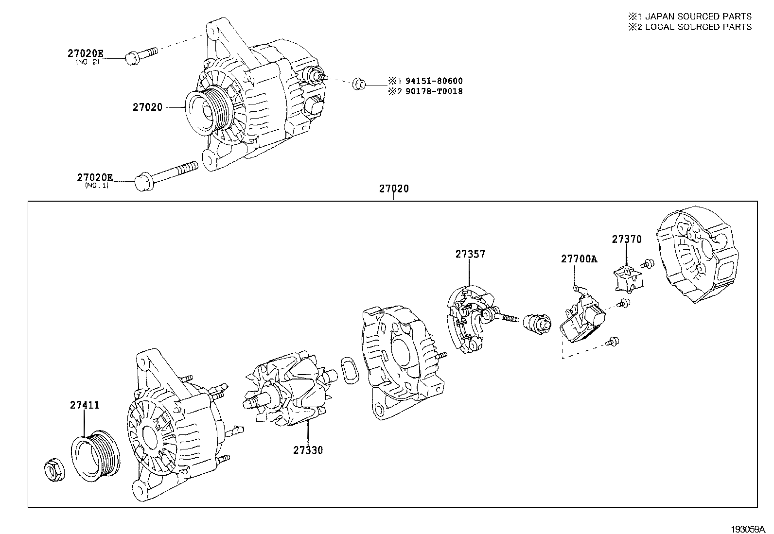 27310-0T100 FRAME ASSY, DRIVE END, ALTERNATOR product image