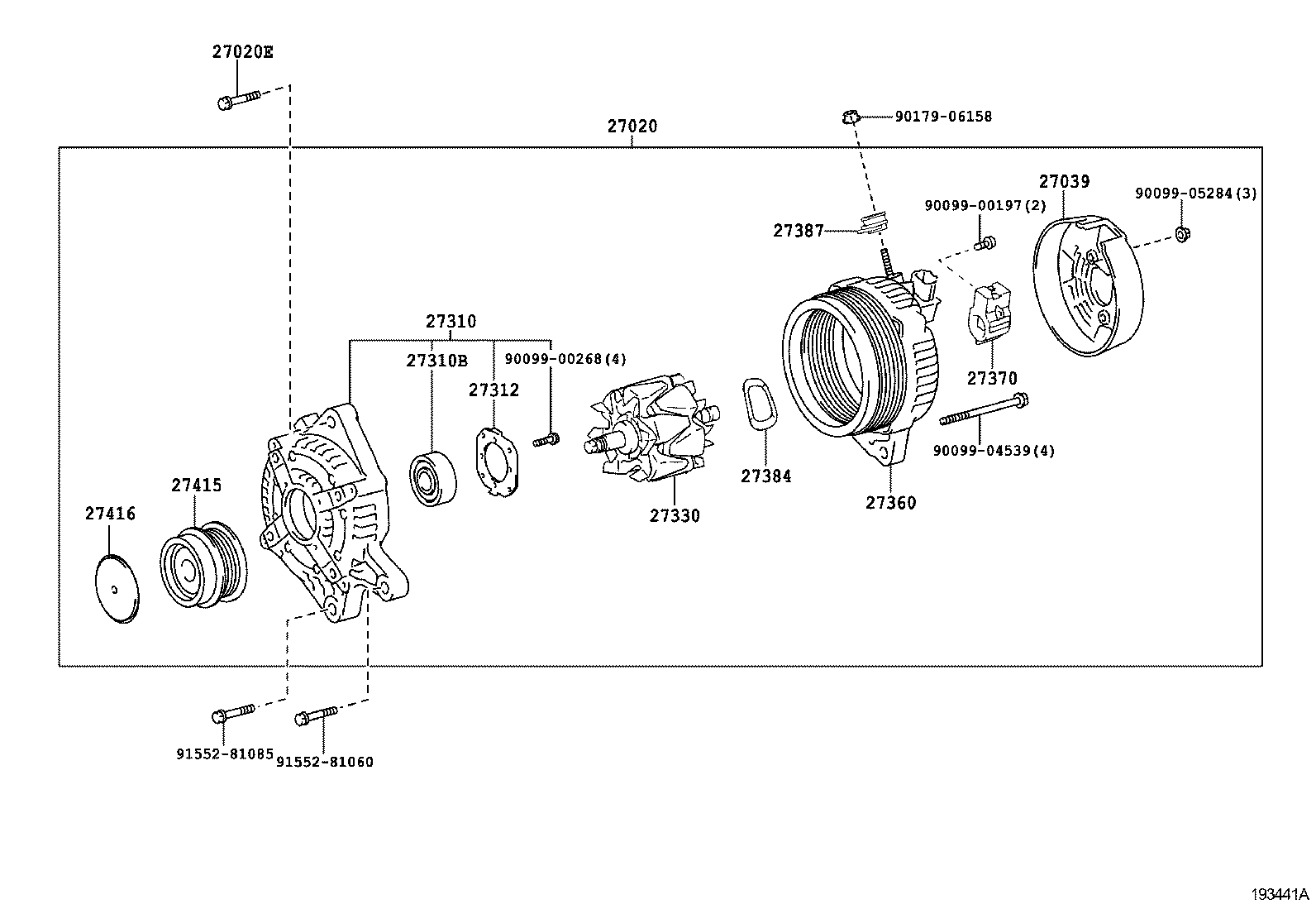 27310-EV030 FRAME ASSY, DRIVE END, ALTERNATOR product image