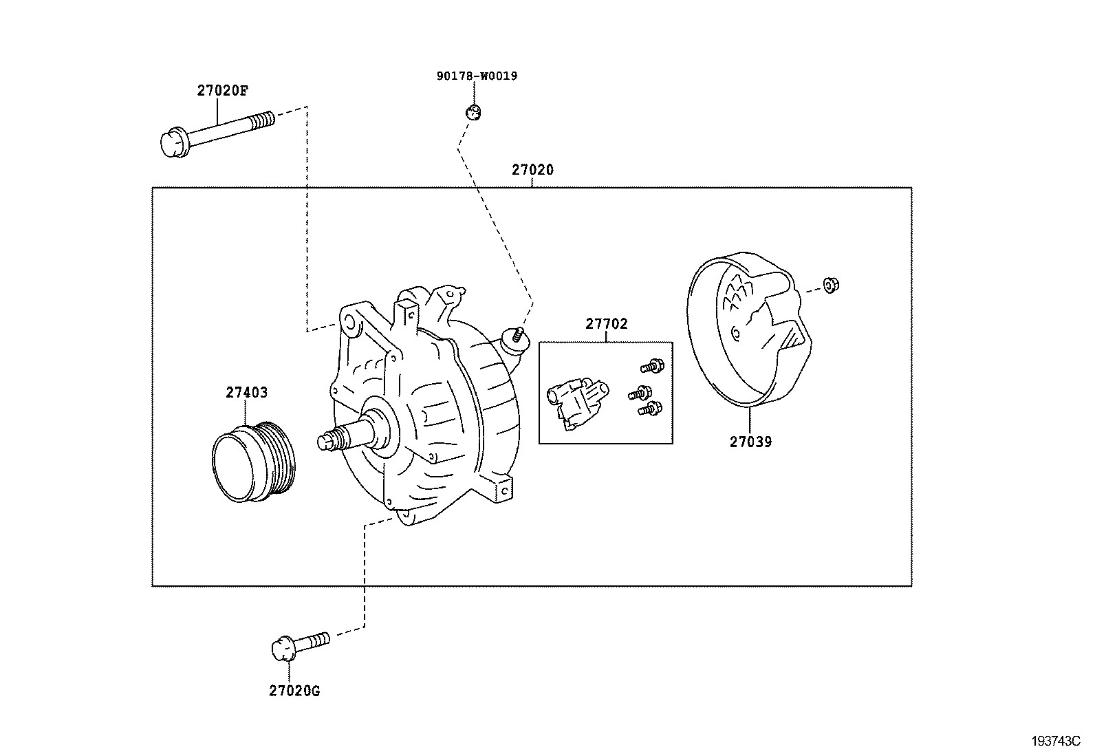 91671-00845 BOLT, NO.2(FOR ALTERNATOR) product image