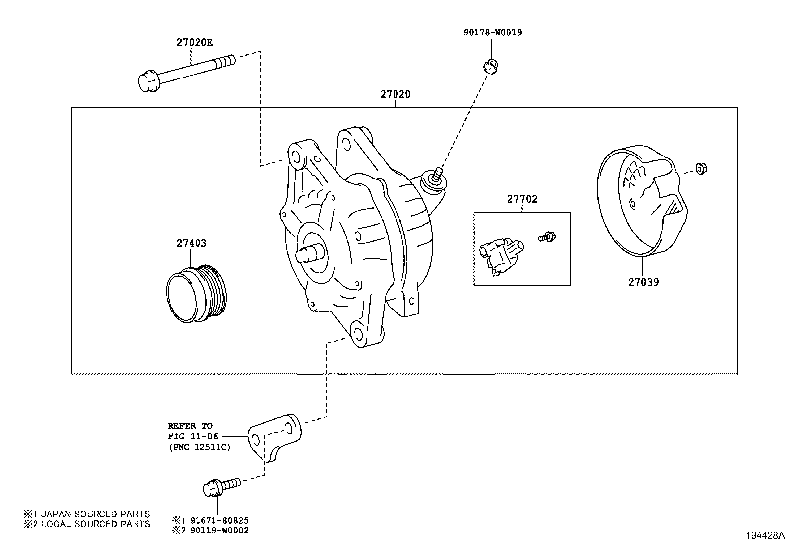 91552-81050 BOLT, NO.2(FOR ALTERNATOR) product image