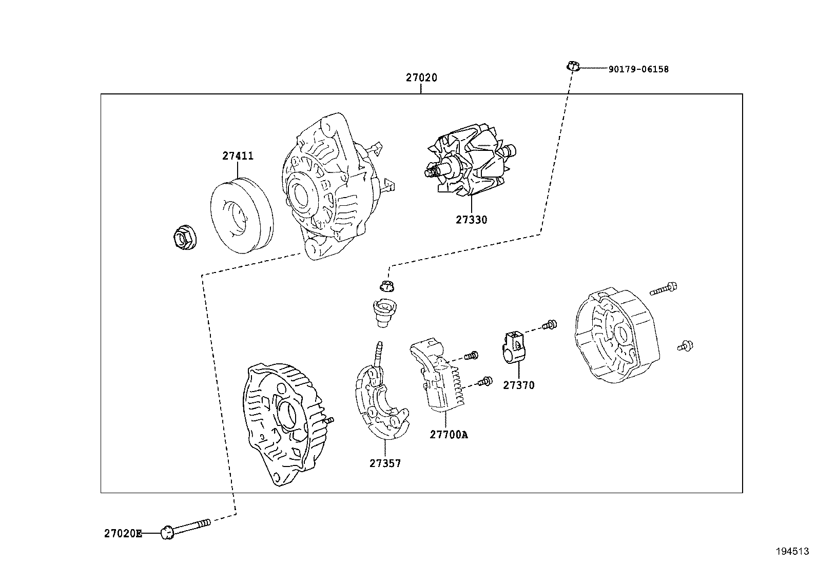 27310-EV030 FRAME ASSY, DRIVE END, ALTERNATOR product image