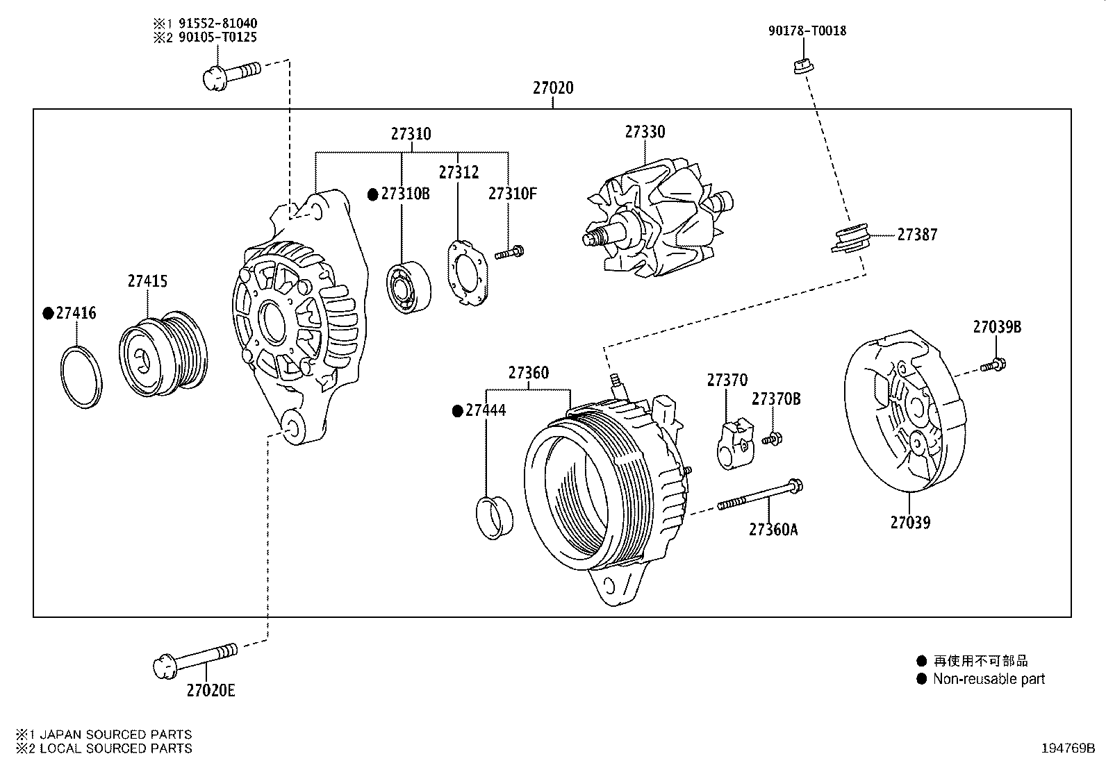 27310-0C110 FRAME ASSY, DRIVE END, ALTERNATOR product image