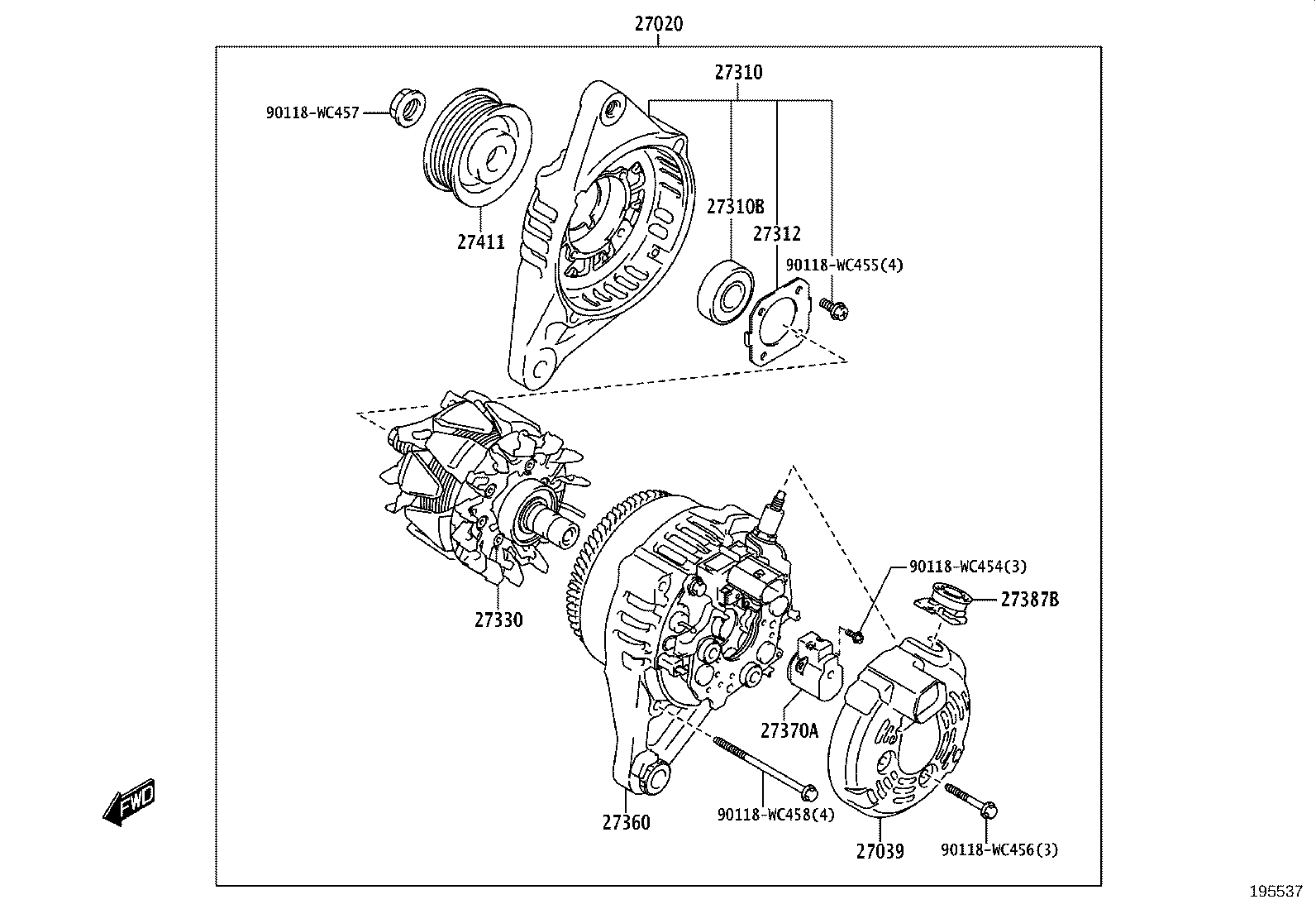 16381-WC001 BAR, FAN BELT ADJUSTING product image