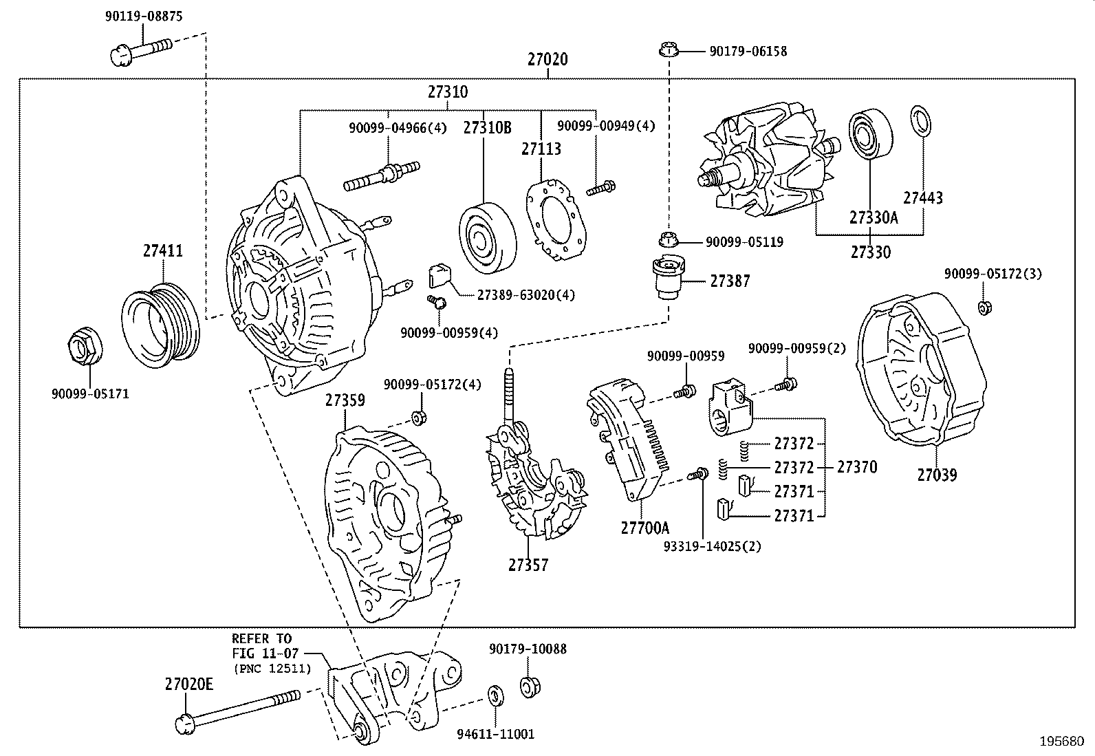 90105-10089 BOLT(FOR ALTERNATOR) product image