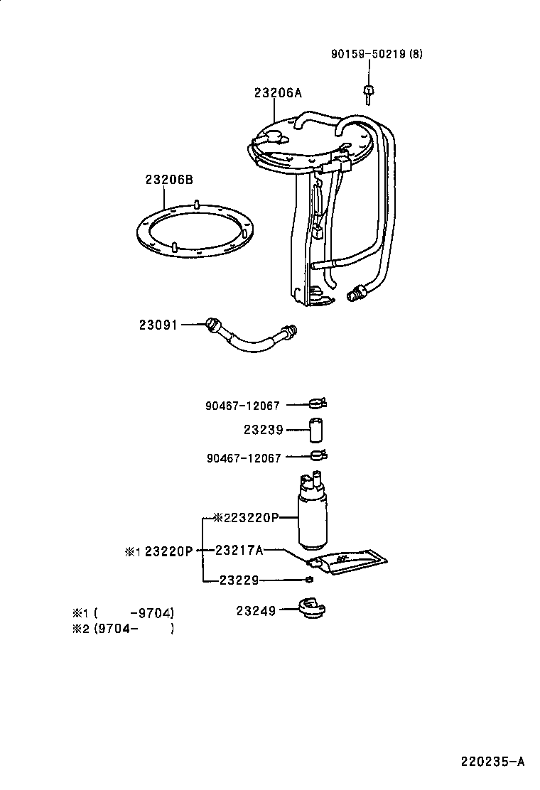 23217-15050 FILTER, FUEL PUMP product image