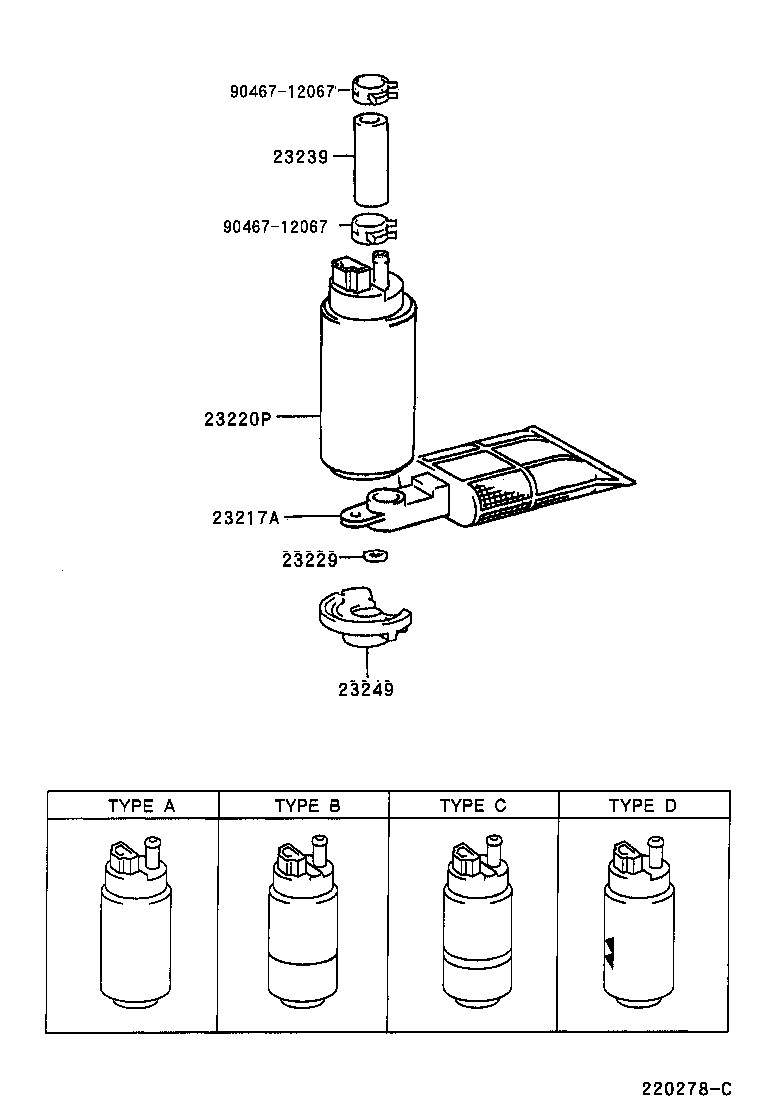 23217-03030 FILTER, FUEL PUMP product image