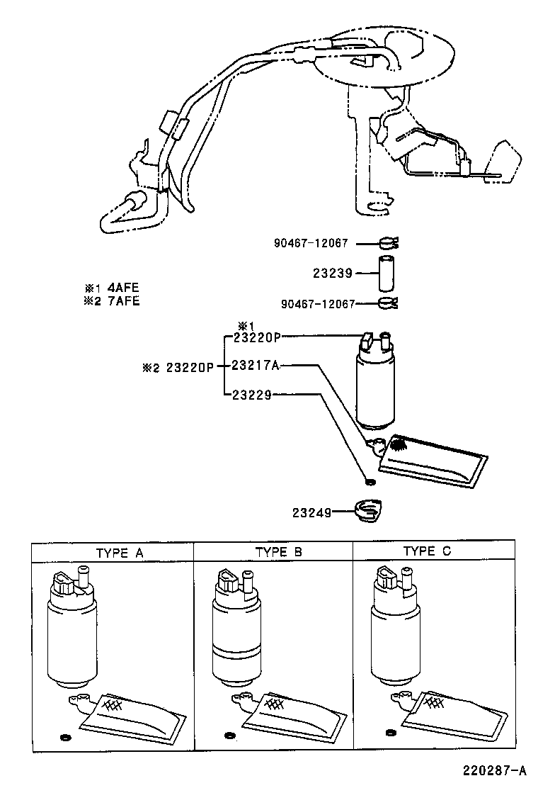 23217-03030 FILTER, FUEL PUMP product image