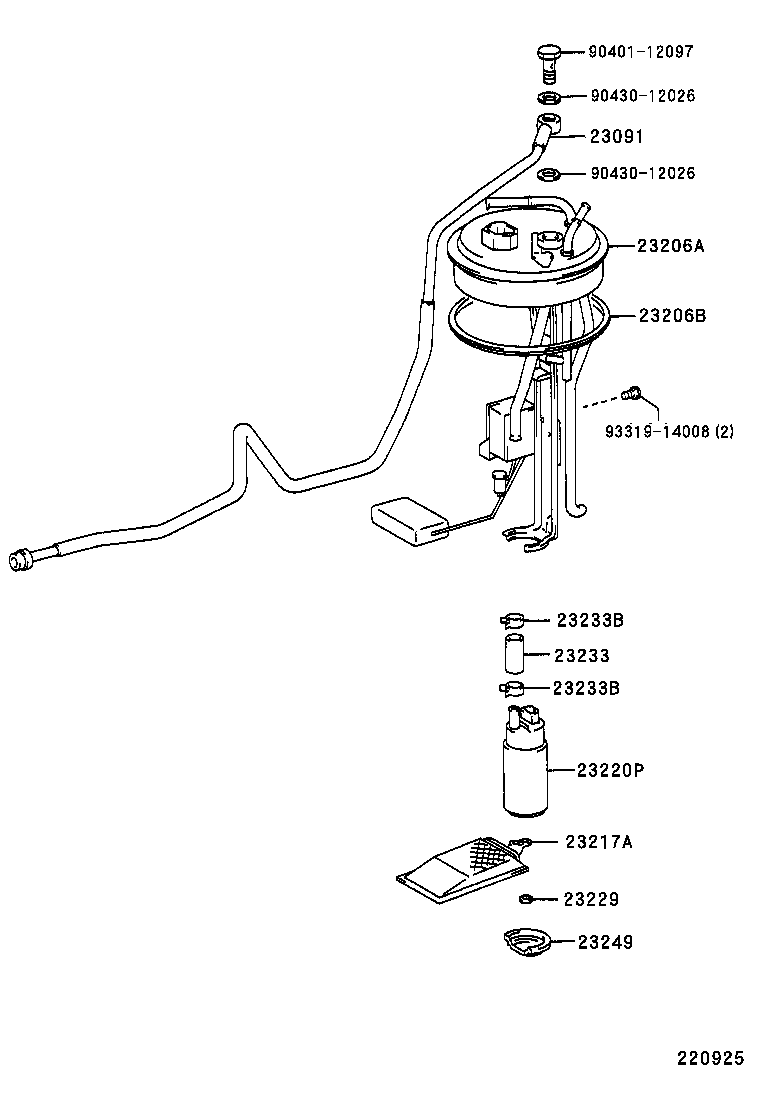22234-46010 HOSE, AUXILIARY AIR VALVE, NO.2 product image