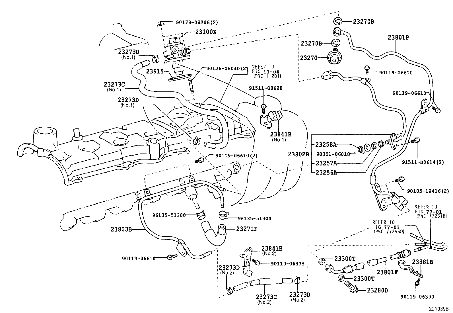 23841-46060 CLAMP, FUEL PIPE, NO.1(FOR EFI) product image