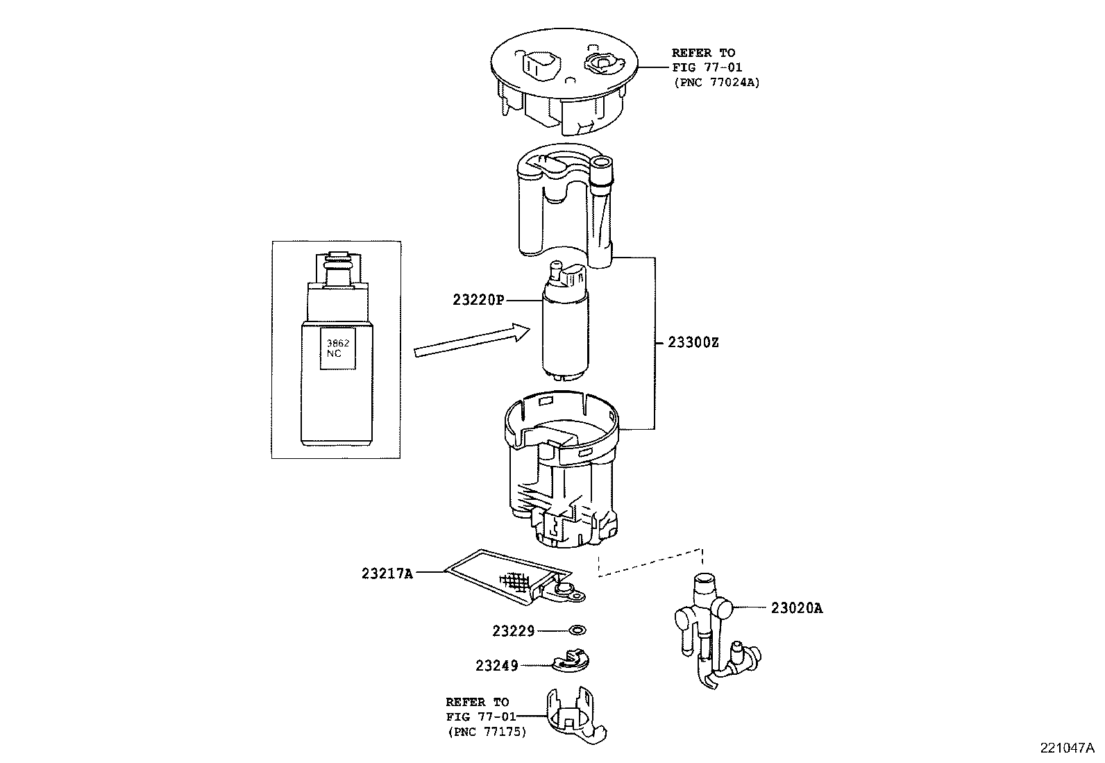 23841-74010 CLAMP, FUEL PIPE, NO.1(FOR EFI) product image