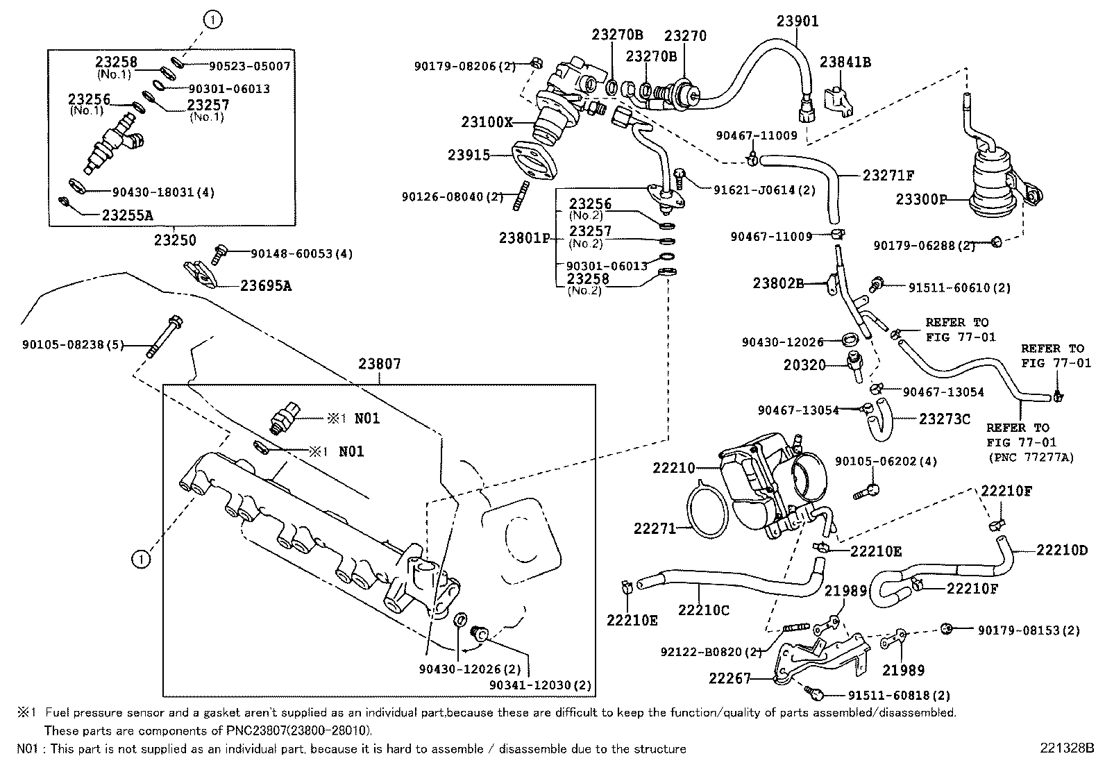 16261-28030 HOSE, WATER BY-PASS, NO.1 product image