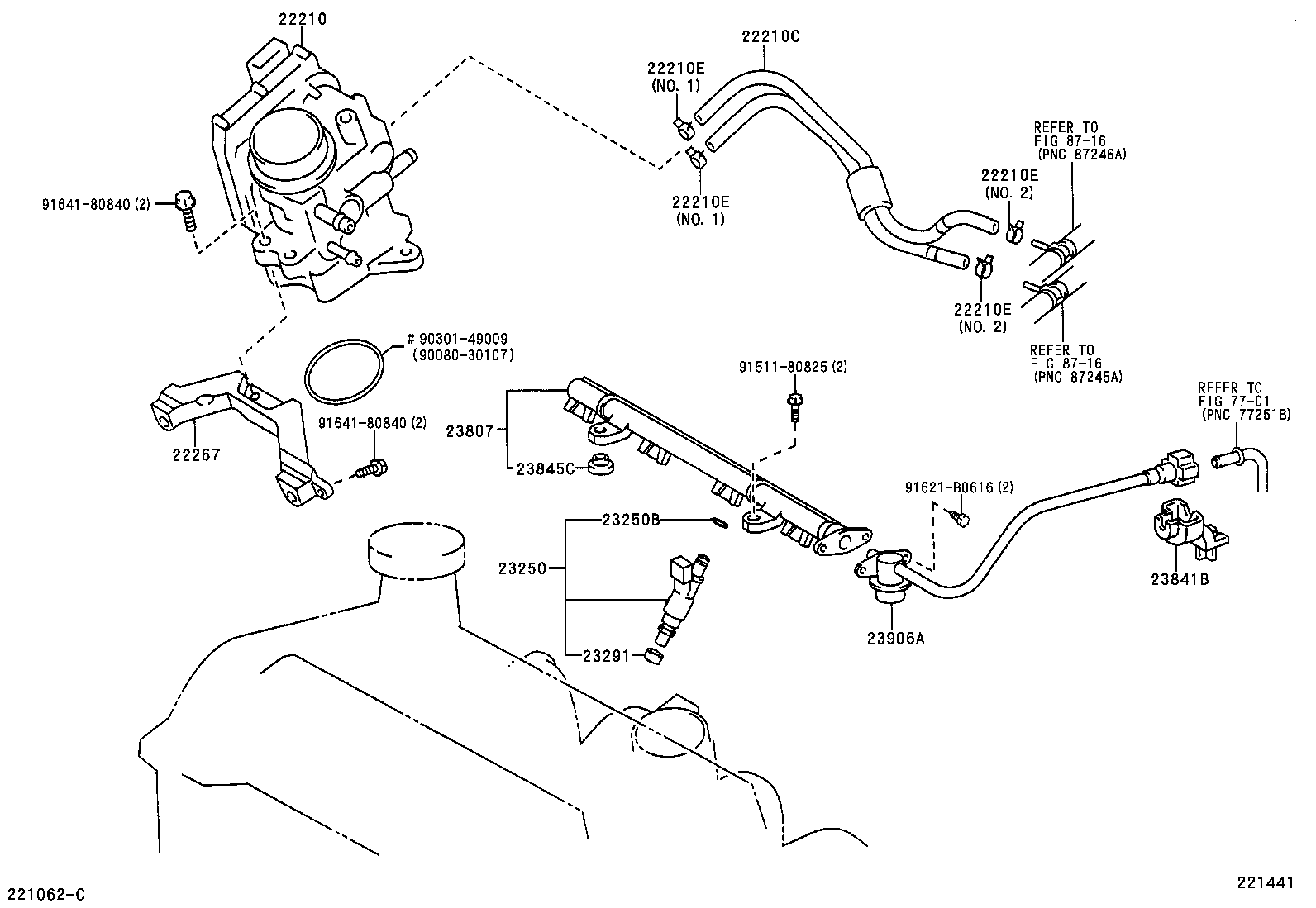 16260-0J010 HOSE, WATER BY-PASS, NO.1 product image