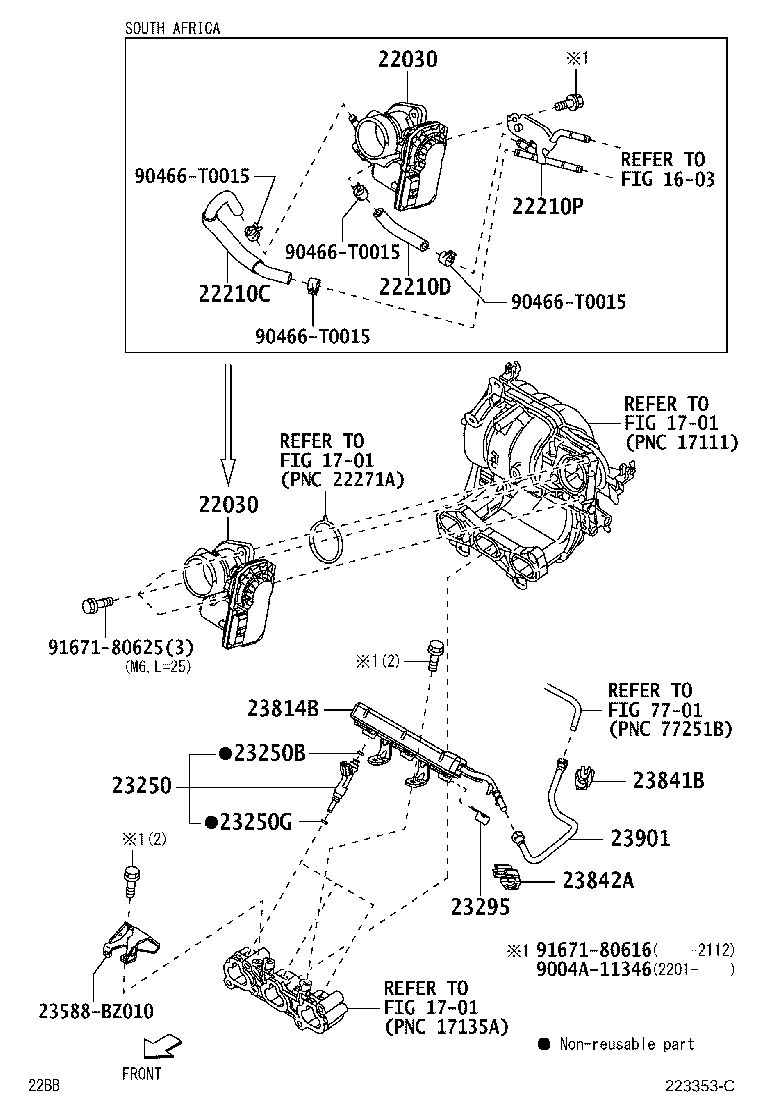 22208-BZ010 BRACKET, THROTTLE BODY product image