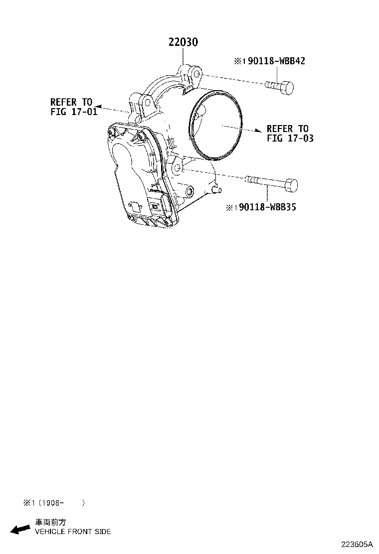 22030-WB002 BODY ASSY, THROTTLE W/MOTOR product image