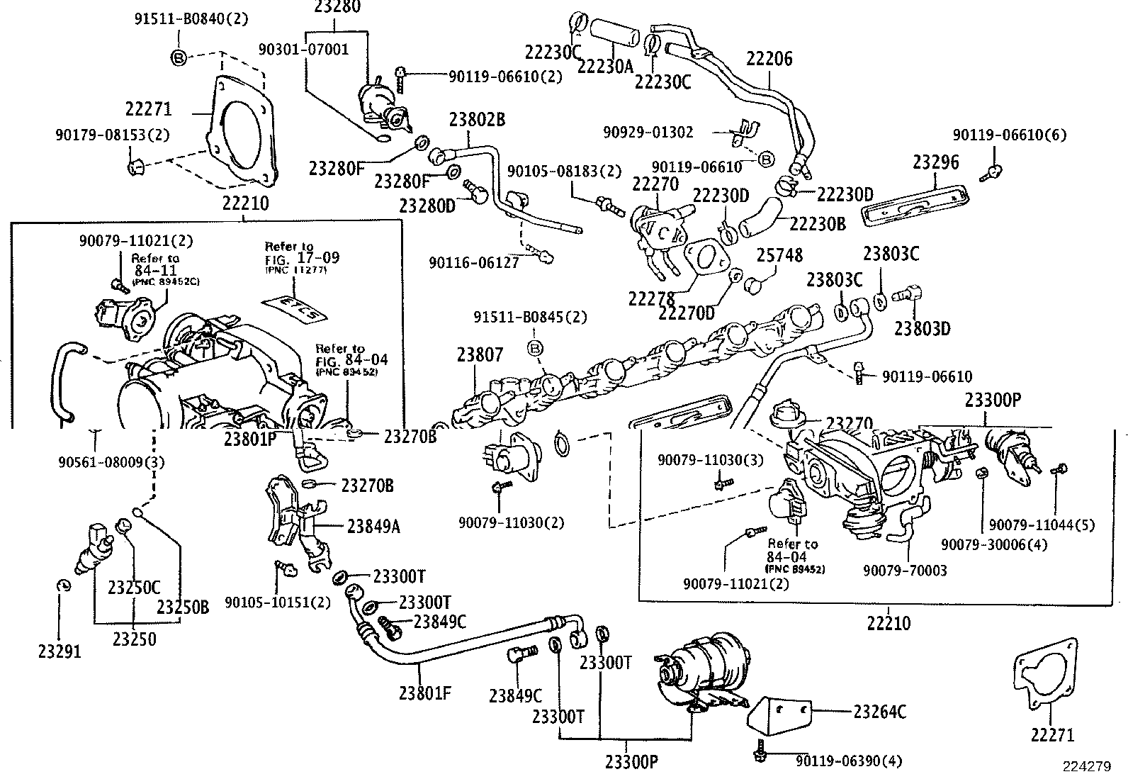 22234-46010 HOSE, AUXILIARY AIR VALVE, NO.2 product image