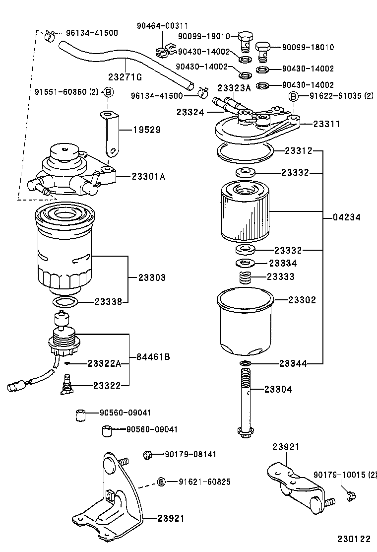 23303-54072 ELEMENT SUB-ASSY, FUEL FILTER product image