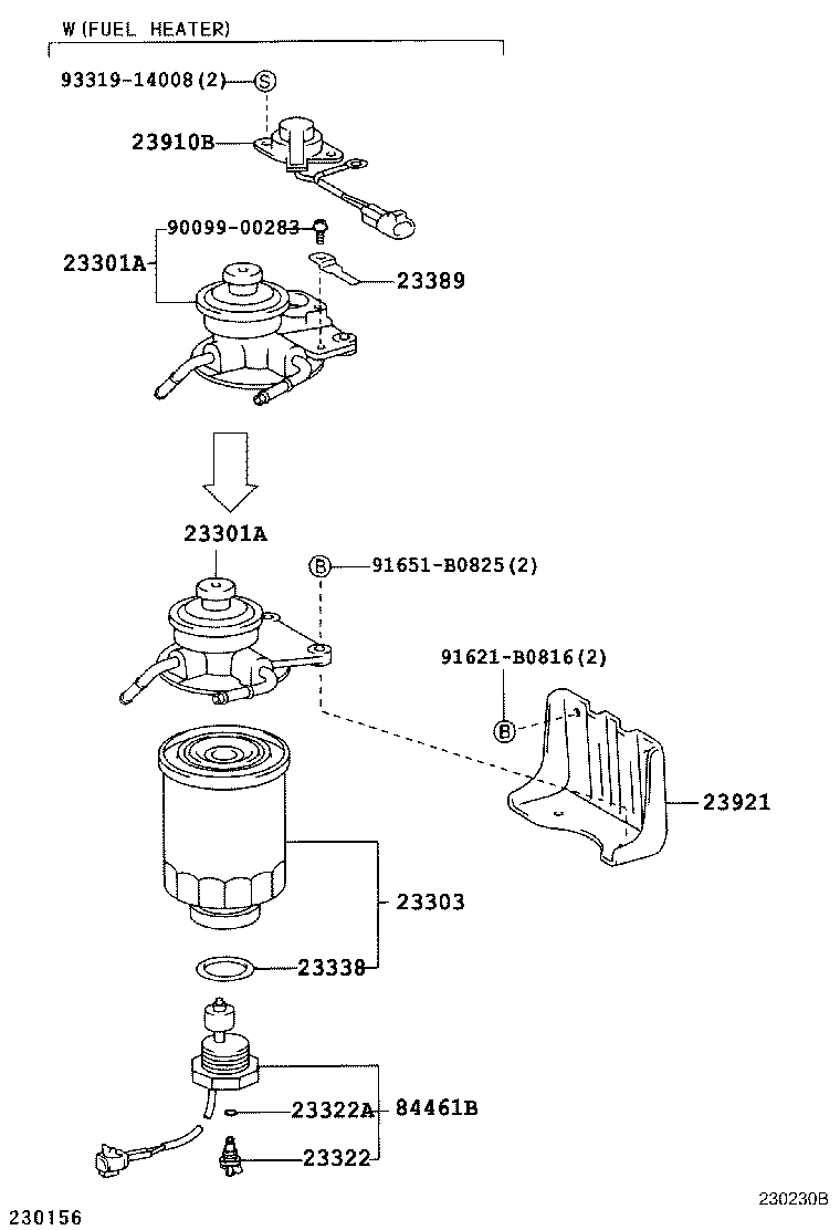 23303-59015 ELEMENT SUB-ASSY, FUEL FILTER product image