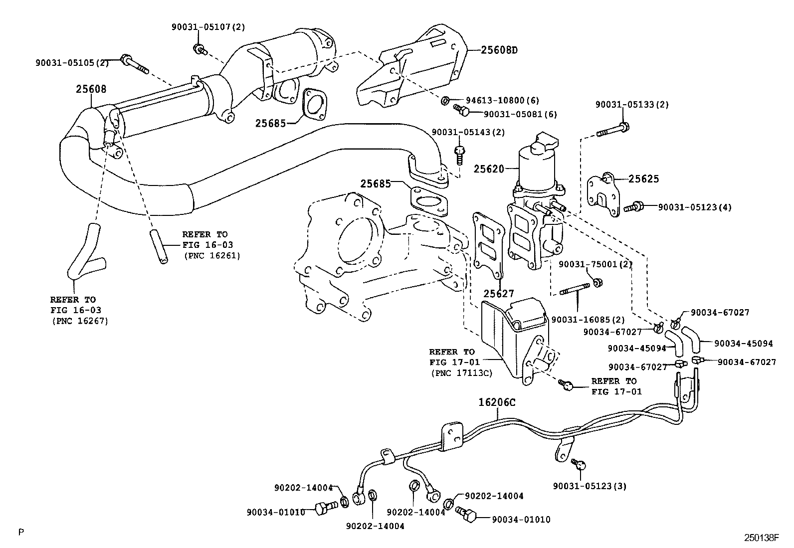 25601-78020 PIPE SUB-ASSY, EGR, NO.2 product image