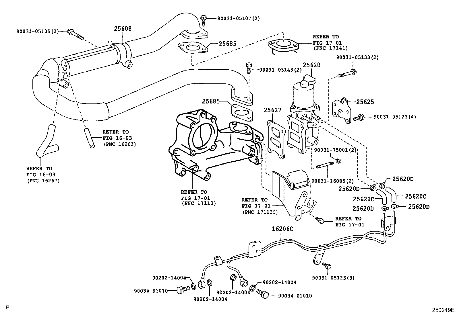 25601-78020 PIPE SUB-ASSY, EGR, NO.2 product image