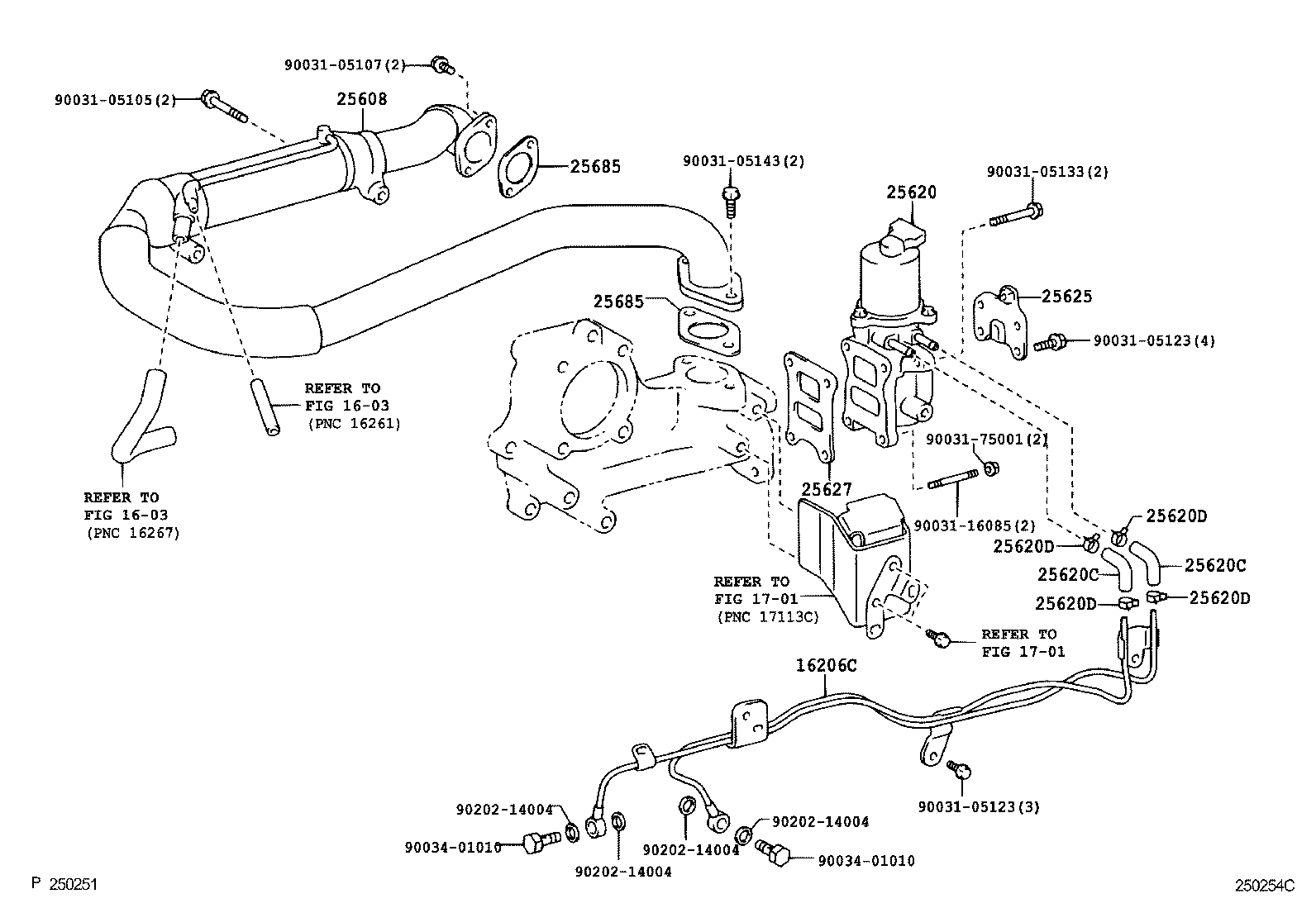 25601-78020 PIPE SUB-ASSY, EGR, NO.2 product image