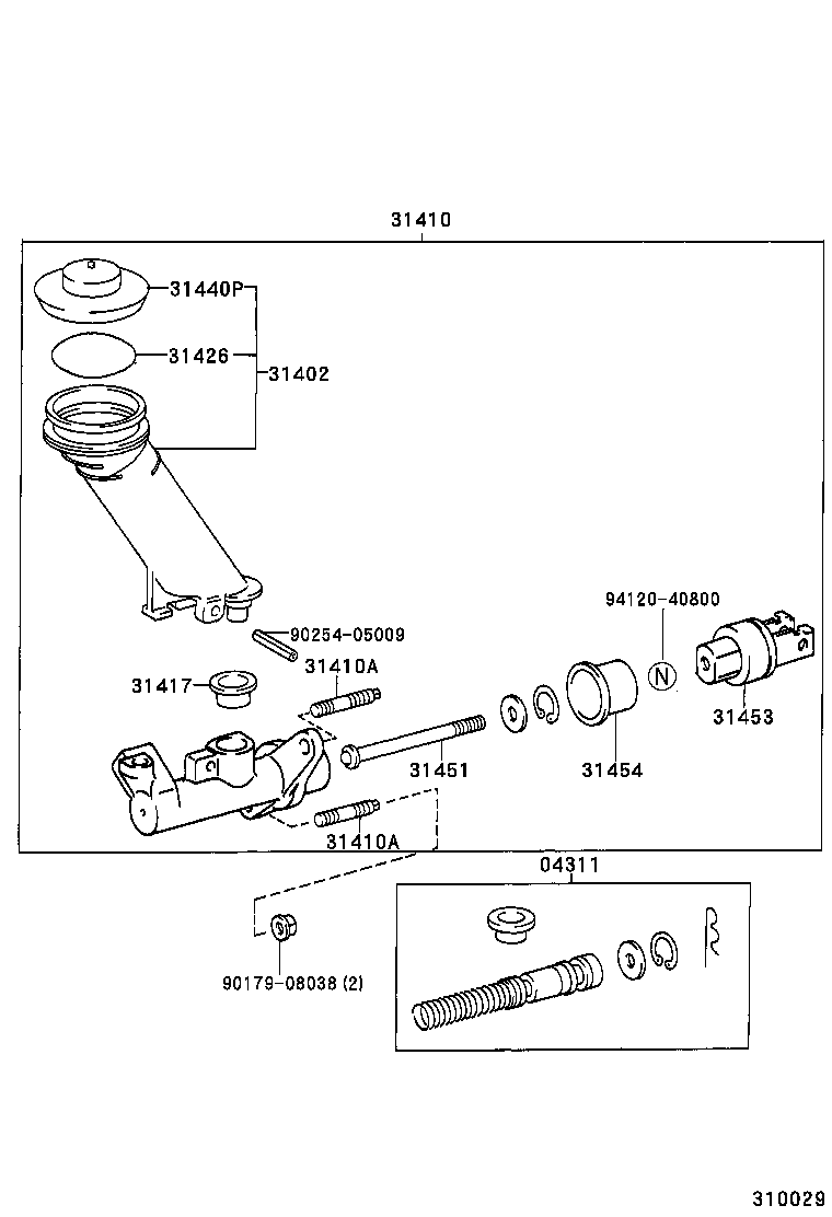 31420-33010 CYLINDER ASSY, CLUTCH MASTER product image