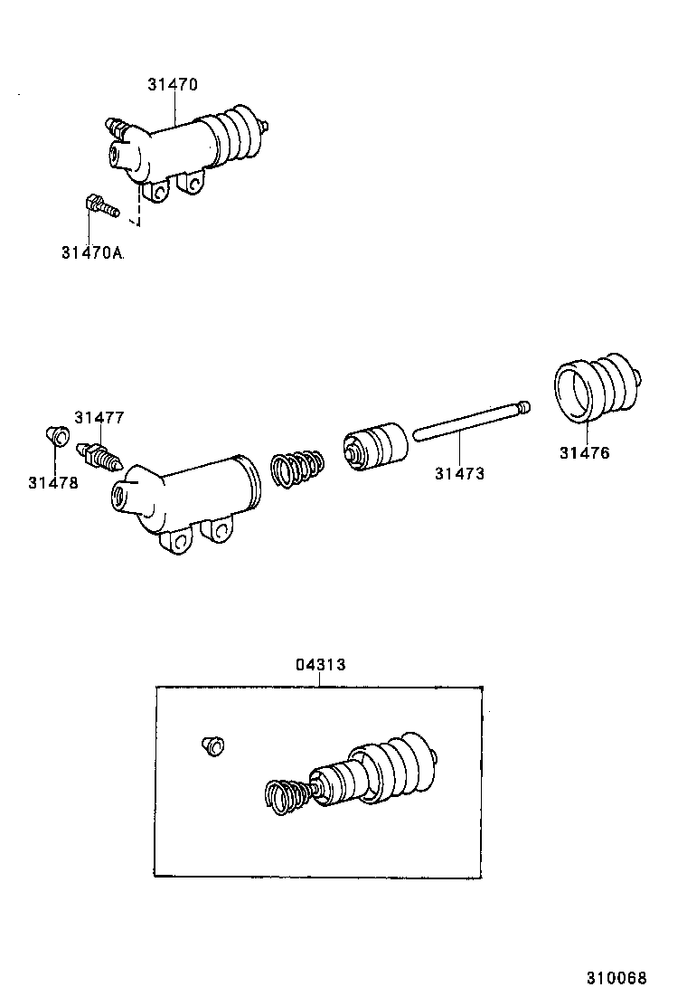 31470-26090 CYLINDER ASSY, CLUTCH RELEASE product image