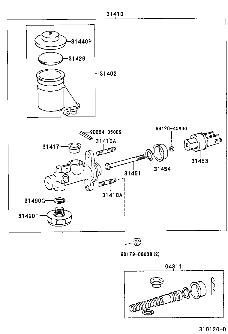 04311-60032 CYLINDER KIT, CLUTCH MASTER product image