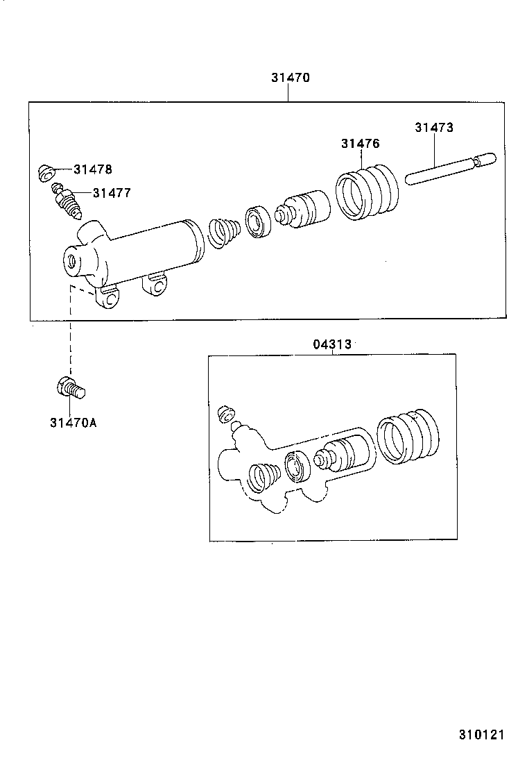 04313-0B030 CYLINDER KIT, CLUTCH RELEASE product image