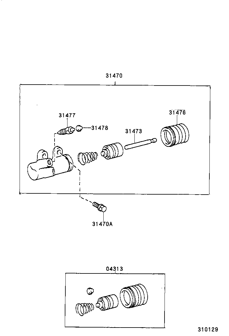 31470-28051 CYLINDER ASSY, CLUTCH RELEASE product image