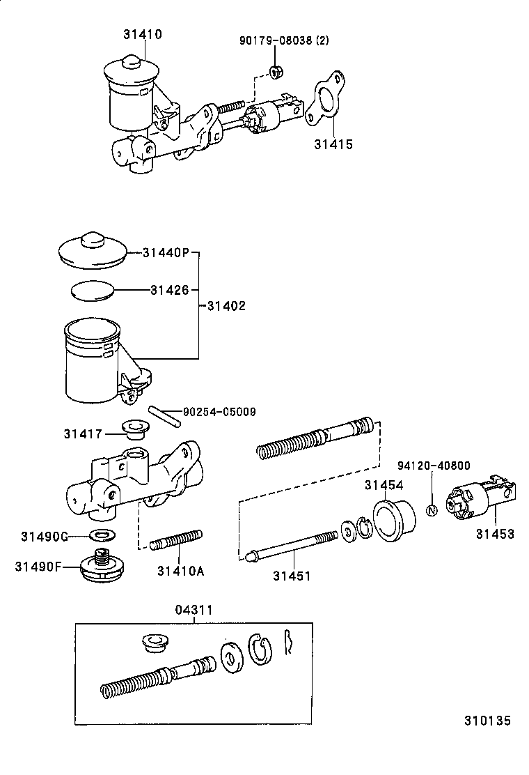 04311-60150 CYLINDER KIT, CLUTCH MASTER product image