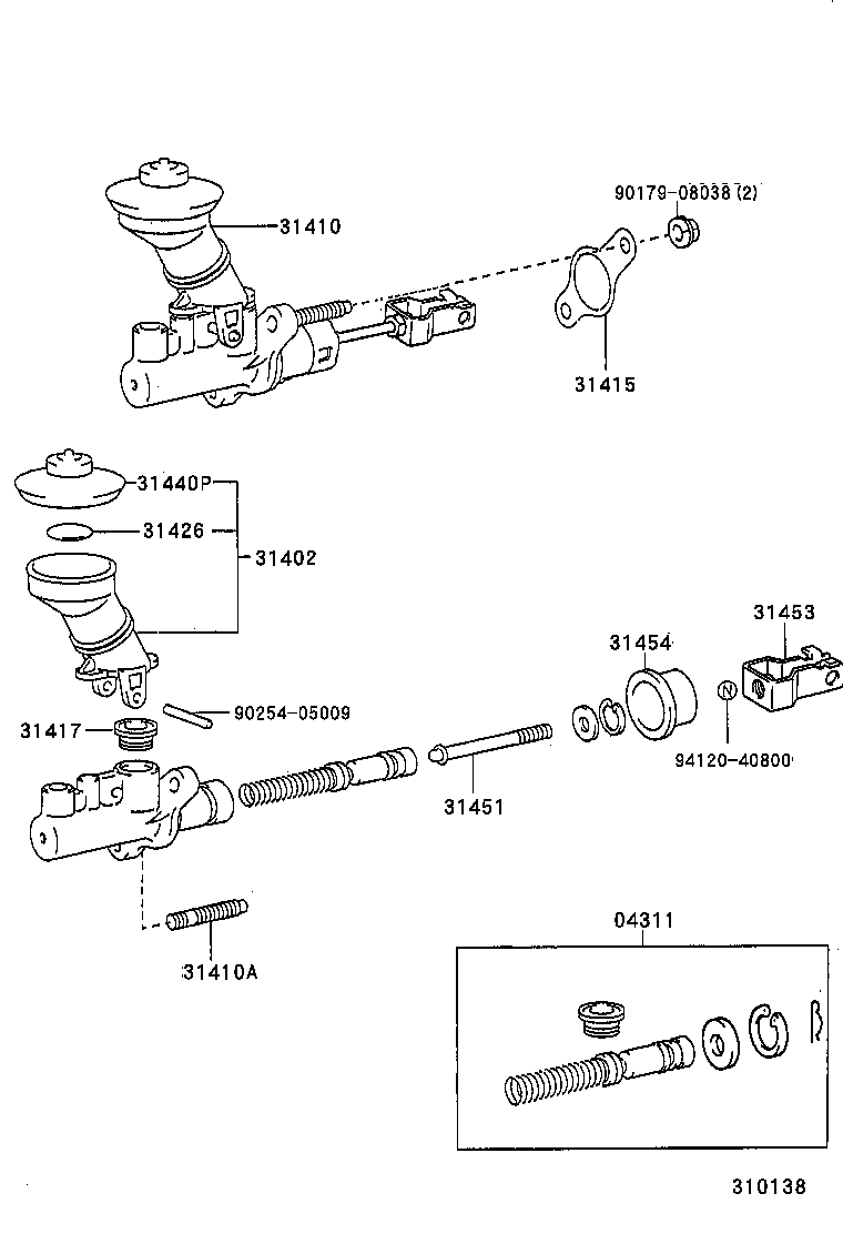 31410-12362 CYLINDER ASSY, CLUTCH MASTER product image