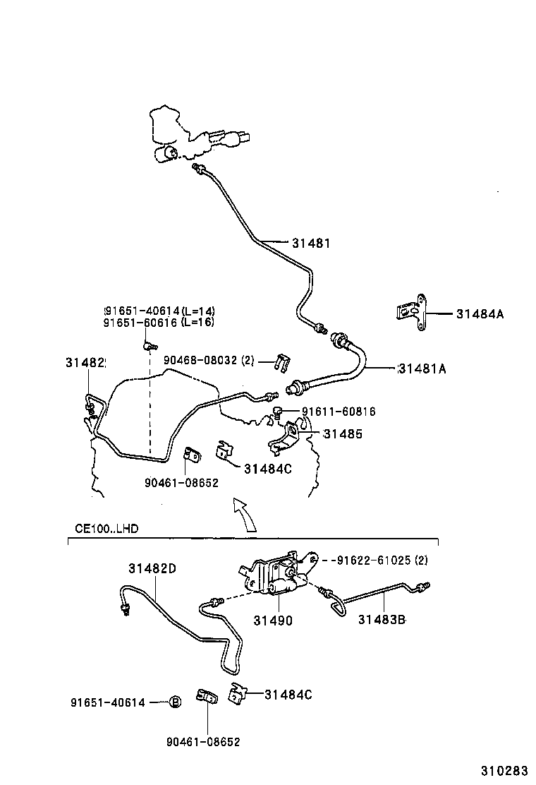 31301-02070 PEDAL SUB-ASSY, CLUTCH product image