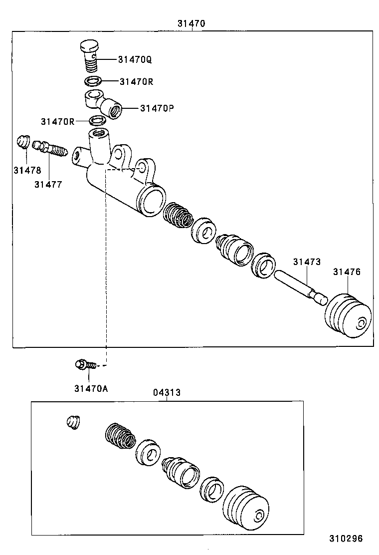 31470-12100 CYLINDER ASSY, CLUTCH RELEASE product image