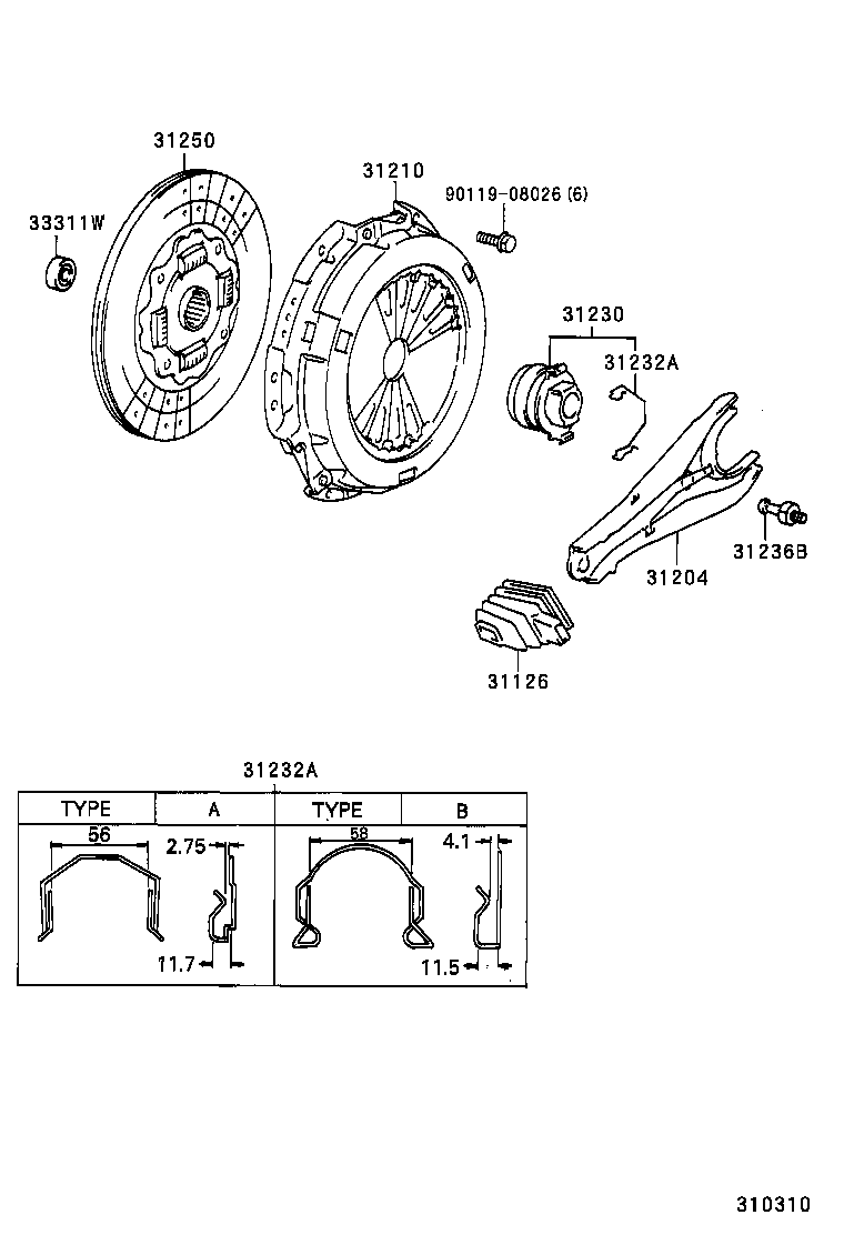 31230-36150 BEARING ASSY, CLUTCH RELEASE product image