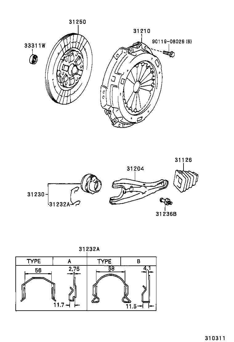 31230-36150 BEARING ASSY, CLUTCH RELEASE product image