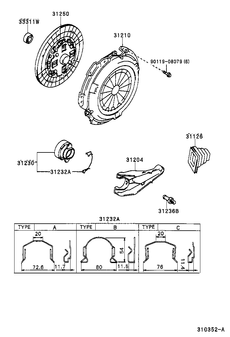 31230-35091 BEARING ASSY, CLUTCH RELEASE product image