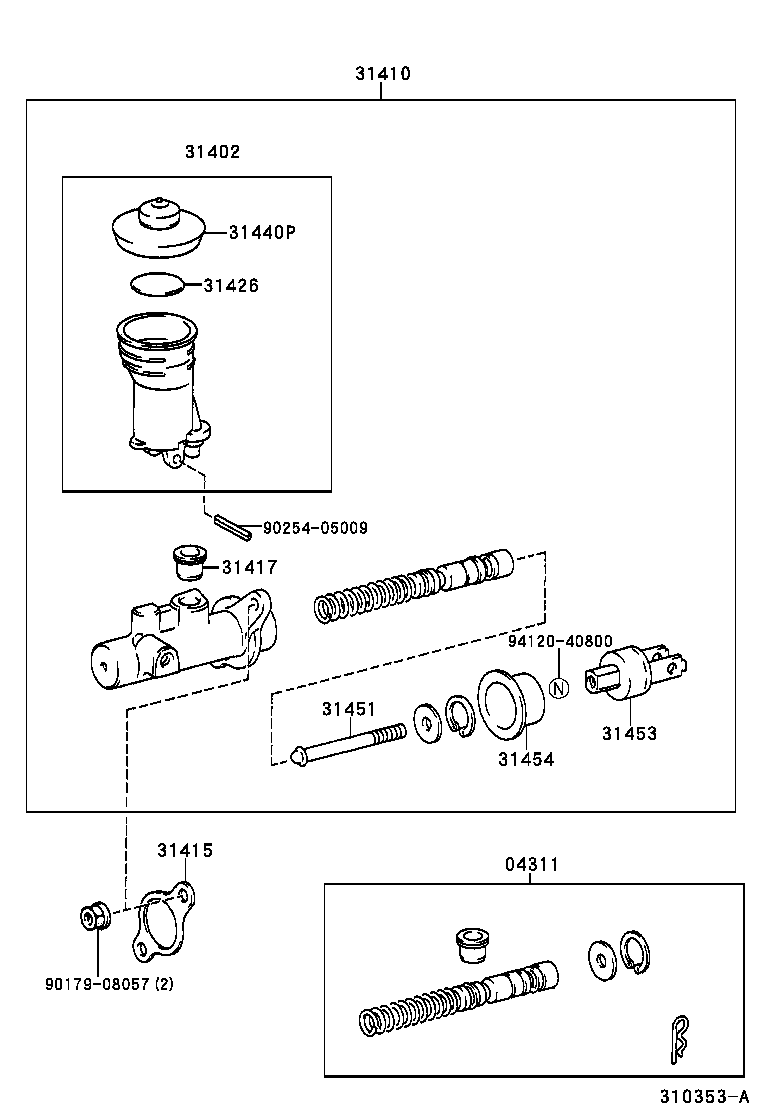 04311-04010 CYLINDER KIT, CLUTCH MASTER product image