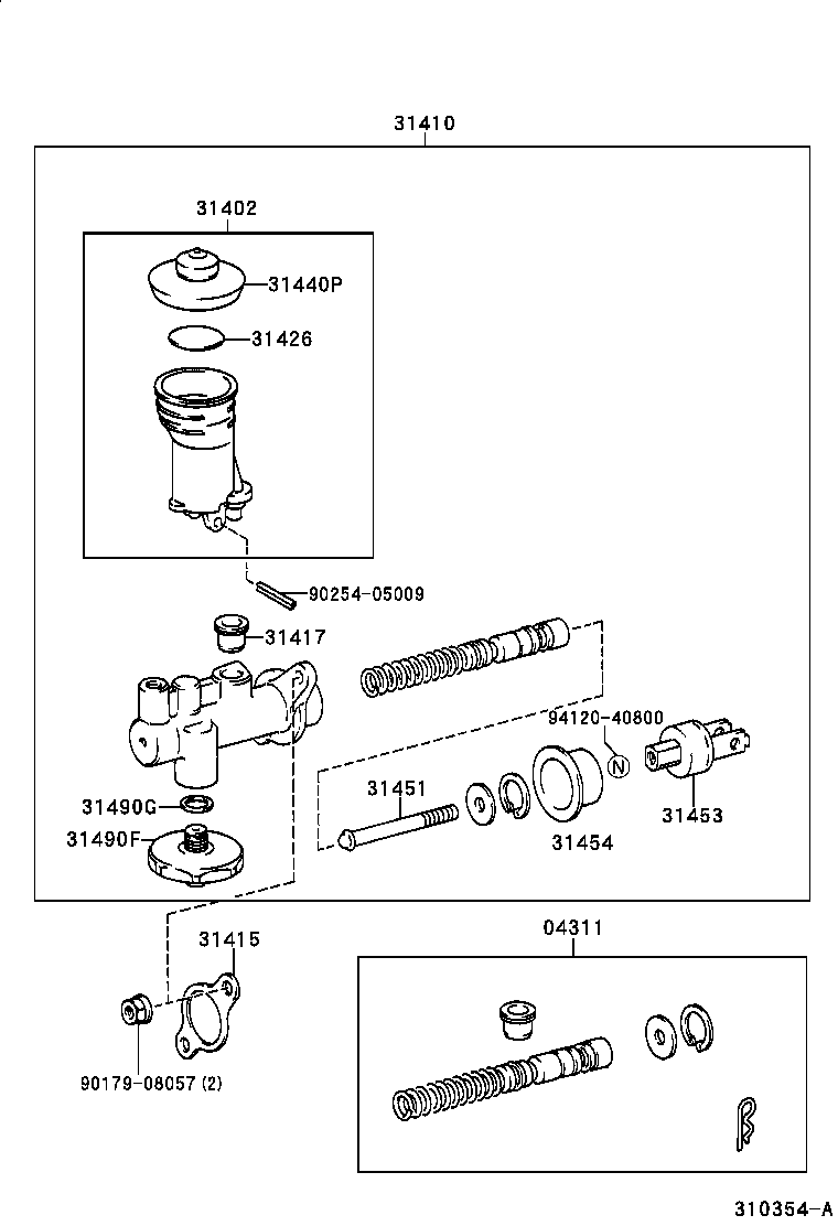 04311-04010 CYLINDER KIT, CLUTCH MASTER product image