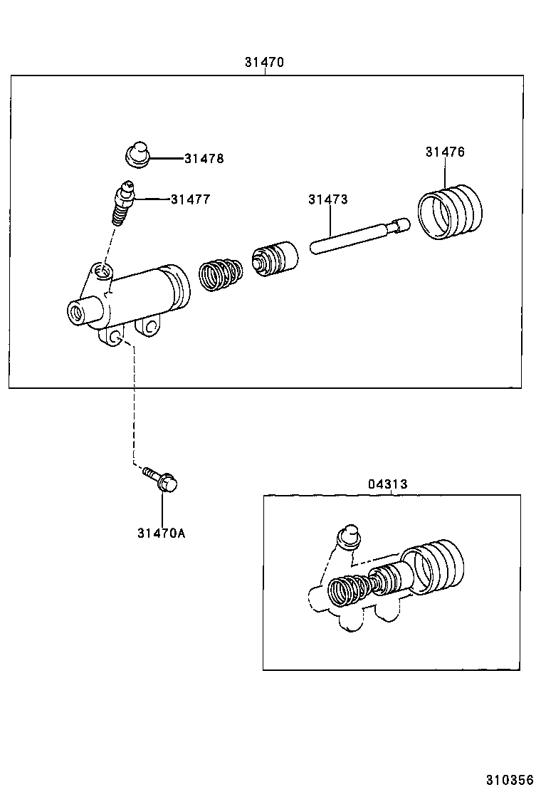 31470-35170 CYLINDER ASSY, CLUTCH RELEASE product image