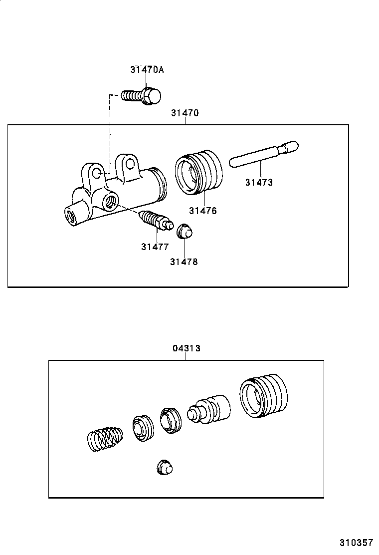31470-35170 CYLINDER ASSY, CLUTCH RELEASE product image