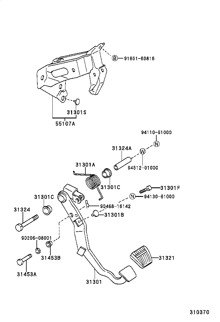 31301-05041 PEDAL SUB-ASSY, CLUTCH product image