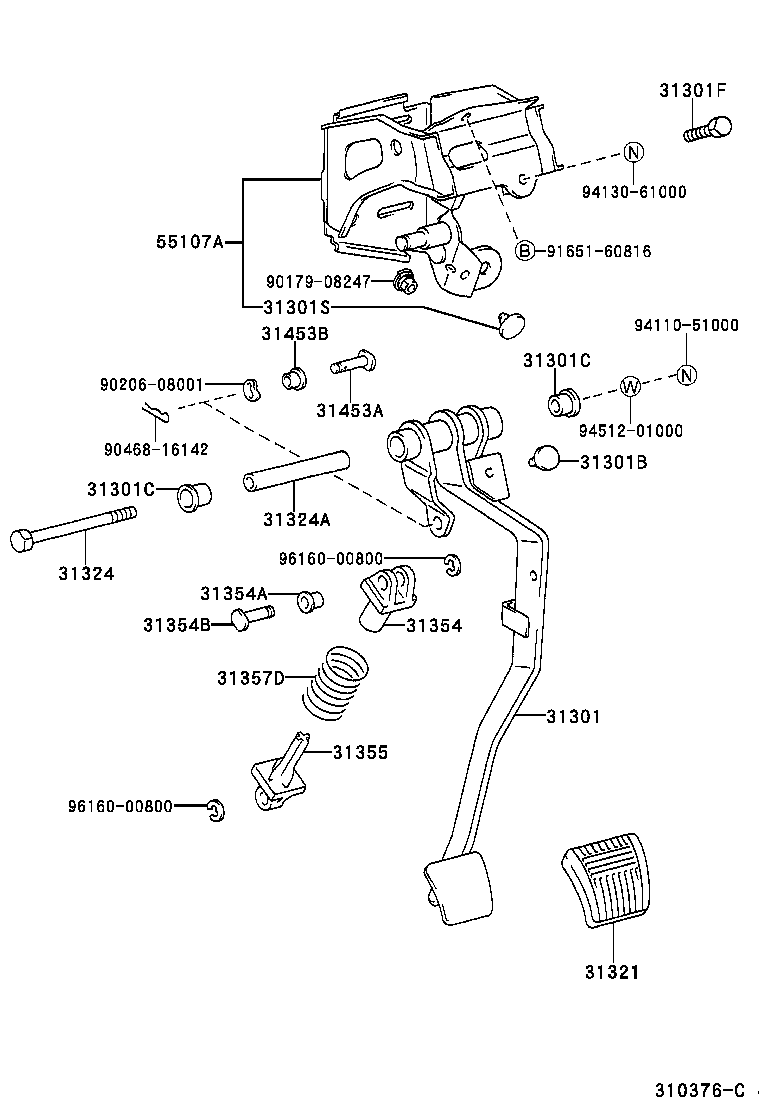 31301-05041 PEDAL SUB-ASSY, CLUTCH product image